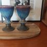 Wonderful Pair of Studio Art Pottery Goblets by Martin Branch Lyre Pottery, Cloncorban, Rossmore, Clonakilty, West Cork in a Fabulous Colourful Variegated Glaze. Pair Two Image 3