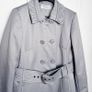 Quin & Donnelly Vintage Grey Pale Blue Trench Coat 14UK/42EU Image 3
