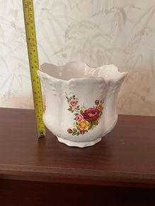 Vintage Old Windsor Pottery Floral Jardiniere Ceramic Planter