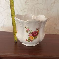 Vintage Old Windsor Pottery Floral Jardiniere Ceramic Planter