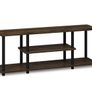 3-Tier Entertainment Center with Open Shelves, TV Console for TV up to 50 Inch, for Living Room, Bedroom, Columbia Walnut Image 4