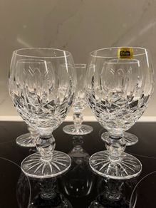 Cavan Crystal Sheelin Hand-Cut Goblets x6