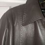 Ladies Brown Leather Coat Image 5
