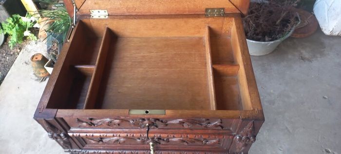Antique ladies french seweing Chest oak early 1930s  Beautiful