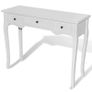 _Dressing Console Table with 3 Drawers White Hall Makeup Vanity Desk Image 2