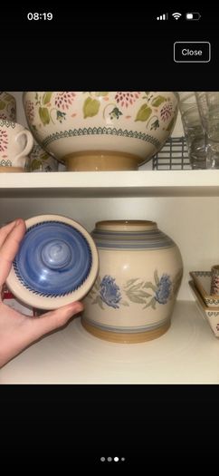 Nicholas Mosse Blue Peony Cookie Jar