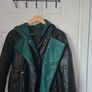 Black/Green Leather Coat Image 2