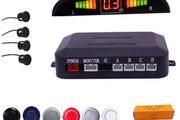 New Car Parking Sensor 4 Kit Rear Reverse Sensors Alarm Backup Radar System LED Display Warning in Black / White / Blue / Silver/Red