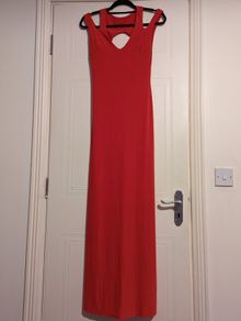 stunning formal red dress by Goddess