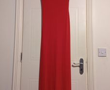 stunning formal red dress by Goddess