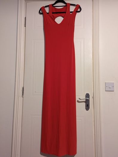 stunning formal red dress by Goddess