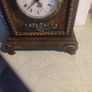 Tianguan Quartz Wood Shelf Clock  Ornate Feet Finials, Roman Numbers Image 6