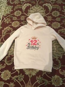 12 th Birthday Hoodie, size - 12 years