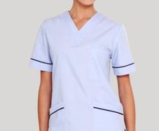 blue scrub top