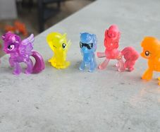 6 x Mane Six mini Figures 2inch transparent MLP G4 My Little Pony