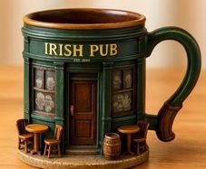 Irish Pub Resin Stainless Steel Cup