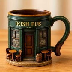 Irish Pub Resin Stainless Steel Cup