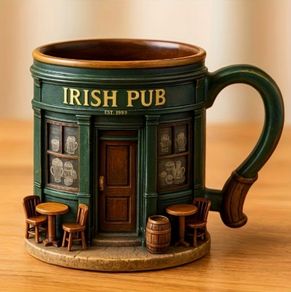 Irish Pub Resin Stainless Steel Cup