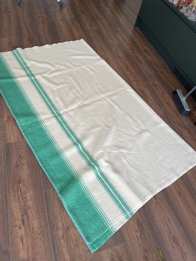 Vintage Foxford wool blanket rare green