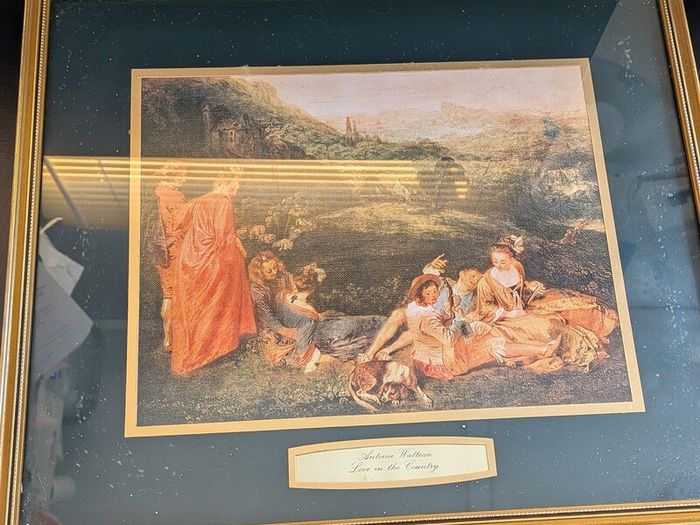 Antoine Watteau Framed Prints Love in the Country Cythera Pair Vintage