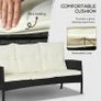 5 Seater Rattan Garden Furniture Set with Cushions, 6 Piece Patio Rattan Furniture Sofa Set with Armchairs, Footstools, Glass Table for Conservatory, Cream White Image 6