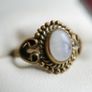 Antique Brass Moonstone Ring size R Image 4