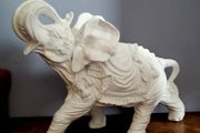 Mid-century XL glazed ceramic war elephant