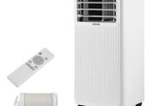 Air Conditioner, 9000 BTU 2.6kW 3-in-1 Standing Cooling Ac Unit, LED Touch Panel &amp; Remote Control, 24h Timer, Cooling/Dehumidifier/Fan Mode for Room Indoor, White, Energy Efficiency: A