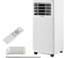 Air Conditioner, 9000 BTU 2.6kW 3-in-1 Standing Cooling Ac Unit, LED Touch Panel & Remote Control, 24h Timer, Cooling/Dehumidifier/Fan Mode for Room Indoor, White, Energy Efficiency: A