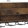 Wall Mounted Wood 5 Bottles Wine Rack with 4 Stemware Glass Holders, Vintage Wine Storage Display Shelf, for Kitchen, Dining Room, Bar,40x15x11cm,Rustic Brown Image 3