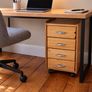 Solid Pine 4-Drawer Storage Unit on Wheels Image 4