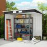 Storage shed with ventilation windows, sliding doors, galvanized steel, 213 x 130 x 172 cm, Dark gray Image 4
