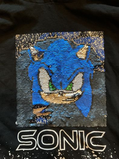Sonic the hedgehog Boys Hooded Top with sequins 8 years