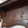 Antique French Oak Wall Coat Rack with Mirror Image 4