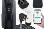 Portable EV Charger Type 2, 16A 3.7 kW, Electric Vehicle Car Charger with 8.6 m Charging Cable CEE 7 7 Plug LCD Screen IEC 62196 Home EV Charging Station with Carry Bag Charging Cable Hook