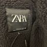 Zara Black Bomber jacket in leather/Shearling Image 4