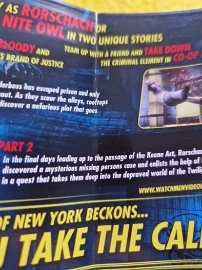 Watchmen The end is night Parts 1 and 2 PlayStation3 ps3 games Original