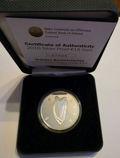 2010 irish silver 15 euro coin