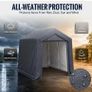 3x2x1.8m Portable Storage Shed, with Waterproof Cover Heavy-Duty Outdoor Shelter with Roll-Up Zip Door for Motorbikes, Garden Tools and Equipment on Patios, Yards or Driveways Image 5
