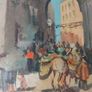 Oil painting of a Naples street with arches Image 5
