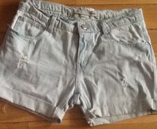 Light blue denim shorts