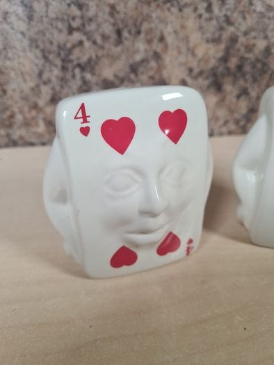 Vintage Playing cards salt and pepper shakers card deck hearts spades