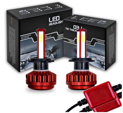R7 Super Bright 4 Sides Emitting LED Auto Headlight DC9-36V 80W 8000Lumen 6000K H4 H7 Car Bulbs(Pack for 2)