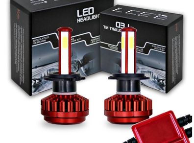 R7 Super Bright 4 Sides Emitting LED Auto Headlight DC9-36V 80W 8000Lumen 6000K H4 H7 Car Bulbs(Pack for 2)