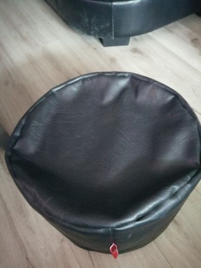 Black pouffe, foot rest