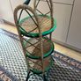 Vintage three-tier wicker and rattan display stand Image 3
