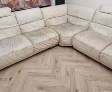 Large White leather sofa