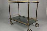 Hollywood Regency Brass &amp; Glass Bar or Drinks Trolley
