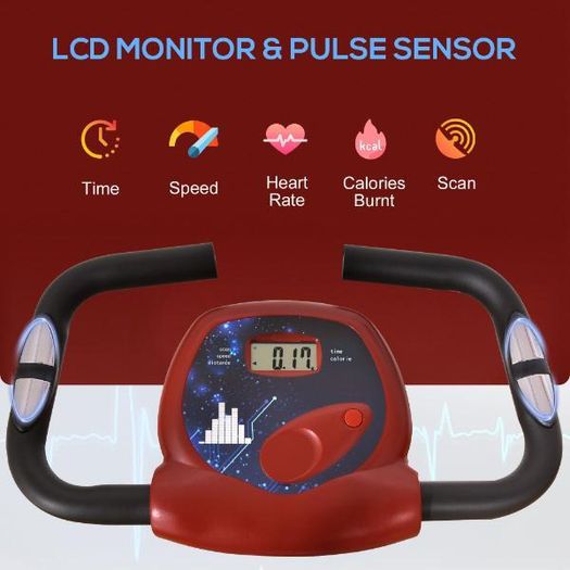 Foldable Exercise Bike with LCD Monitor