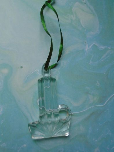 Christmas ornament, Galway Living glass candle, Home decor, Ornament